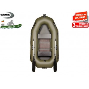 BARK - Надуваема ГРЕБНА ДВУМЕСТНА РИБАРСКА лодка "B-230C", Размери: 230x124 cm, Товароносимост: 210 кг, Цвят: Зелен