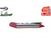 BARK - Надуваема МОТОРНА ДВУМЕСТНА РИБАРСКА лодка "BT-270", Размери 270x130 cm, Товароносимост: 230 кг, Цвят: Светло сив + червен