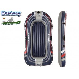 BESTWAY 61064 – Надуваема лодка "HYDRO-FORCE TRECK X1" с товароносимост за ДВАМА възрастни, Размери на надута лодка: 228х121 cm, Товароносимост: 170 кг, БЕЗ гребла и помпа в комплекта