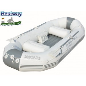 BESTWAY 65044 – Надуваема ТРИМЕСТНА РИБАРСКА лодка "MarinePro" с размери 291 x 127 cm, Товароносимост: 270 кг, С гребла и помпа в комплекта