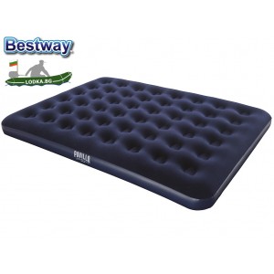 BESTWAY 67003 - Надуваем ДВОЕН дюшек/матрак "Flocked Airbed - Queen", Размери: 203x152x22 cm, Цвят: син