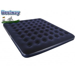 BESTWAY 67004 - Надуваем ДВОЕН дюшек/матрак "Flocked Airbed - King", Размери: 203x183x22 cm, Цвят: син