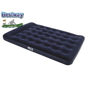 BESTWAY 67225 - Надуваем ДВОЕН дюшек/матрак "Flocked Airbed - Double" + ВГРАДЕНА помпа, Размери: 191x137x28 cm, Цвят: син