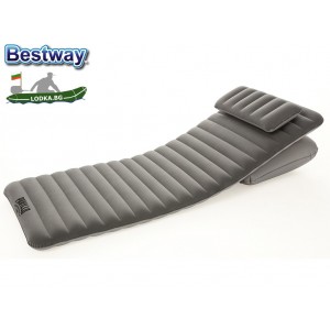 BESTWAY 67617 - Надуваем дюшек/лежанка + възглавница "Grey Unisex", Размери: 191/70/10,5 cm, Цвят: сив