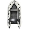 OMEGA - Надуваема ДВУМЕСТНА моторна рибарска лодка с оребрено дъно 260 MV-BA Premium Edition с размери 260x135cm, Товароносимост: 270 кг, Цвят: светло сив, черни аксесоари