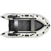 OMEGA - Надуваема ДВУМЕСТНА моторна рибарска лодка с оребрено дъно 270 MV-BA Premium Edition с размери 270x135cm, Товароносимост: 270 кг, Цвят: светло сив, черни аксесоари