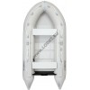 OMEGA - Надуваема ДВУМЕСТНА моторна рибарска лодка с оребрено дъно 270 MV-GA Premium Edition с размери 270x135cm, Товароносимост: 270 кг, Цвят: светло сив, сиви аксесоари
