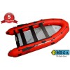 OMEGA - Надуваема ШЕСТМЕСТНА моторна рибарска лодка с твърдо Алуминиево  дъно и надуваем кил 385 K (ALF) Marine с размери 385x181cm, Товароносимост: 700 кг, Цвят: червен
