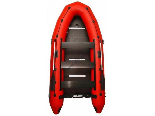 OMEGA - Надуваема ШЕСТМЕСТНА моторна лодка с твърдо дъно и надуваем кил 385 K (PFA) Marine с размери 385x181cm, Товароносимост: 700 кг, Цвят: червен